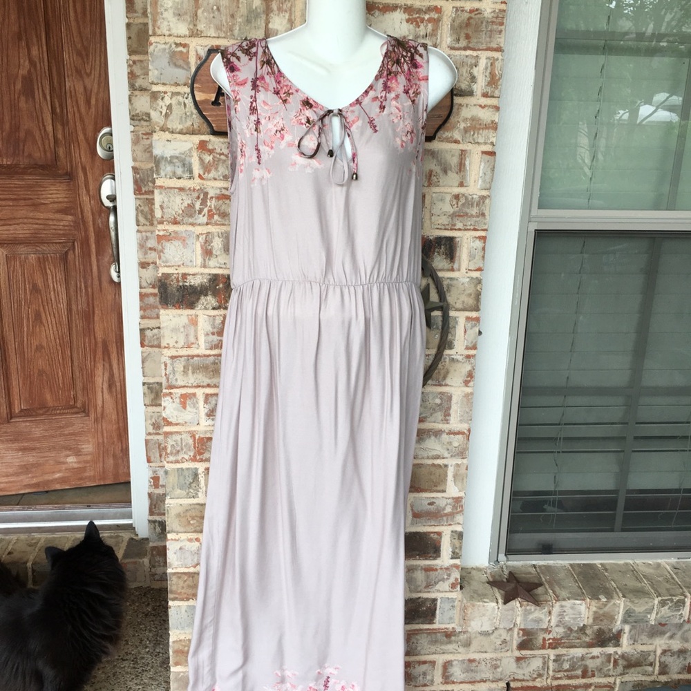Forever 21 long dress Grey L flower prat